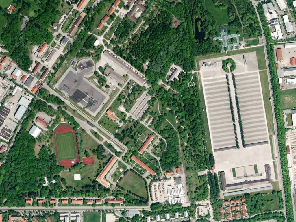 Aerial photo of the memorial in 2012