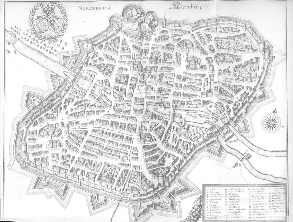 Map of Nuremberg, 1648