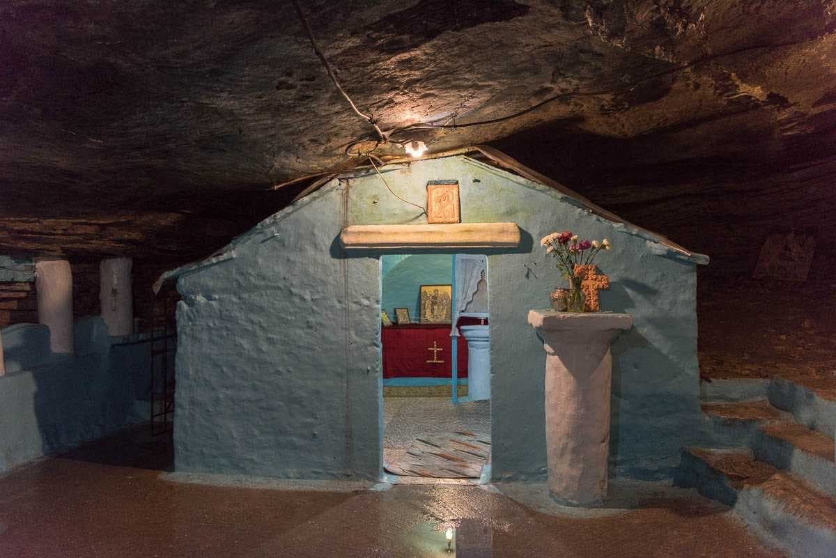 The altar of the cave church, Panagia Spiliani Monastery