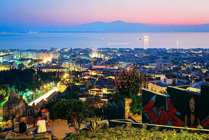 A panoramic vista of Thessaloniki's Upper Town