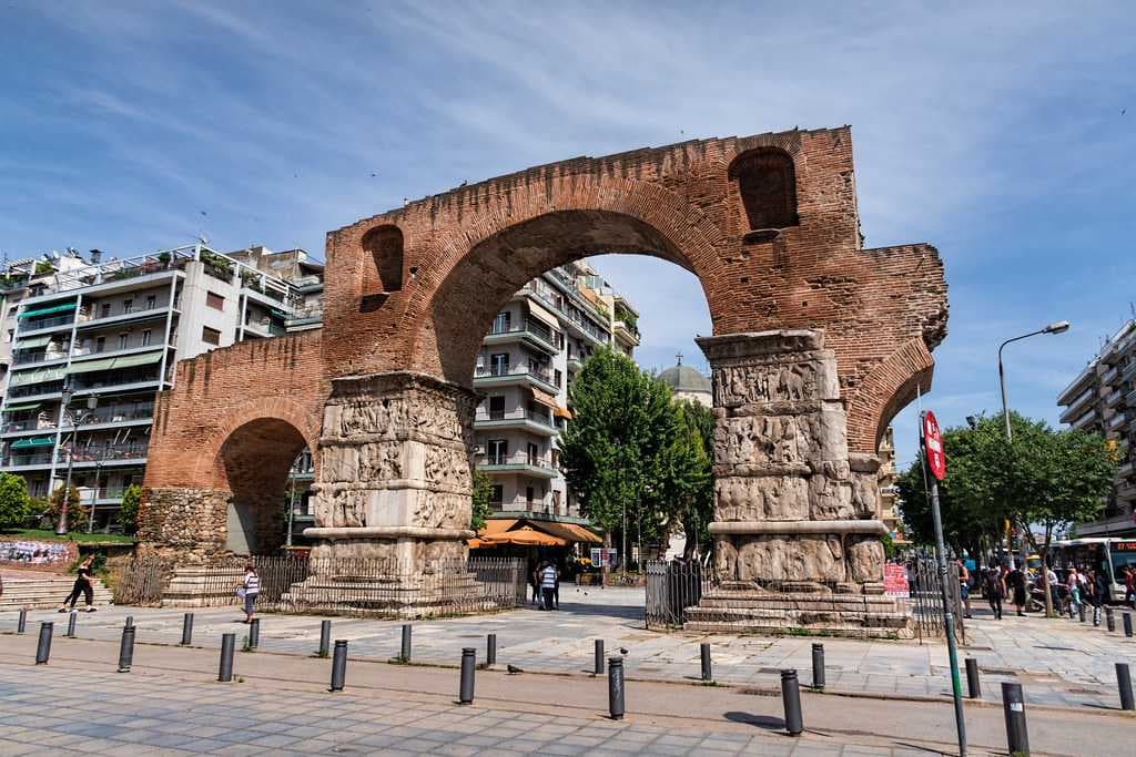The towering Arch of Galerius in Thessaloniki