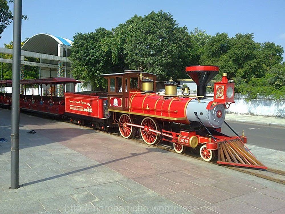 The toy train ride is a major attraction for kids at the lake