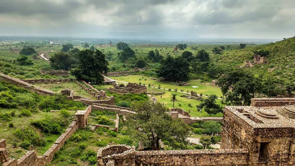 Aerial View of Bhangarh Fort, Believed to be the Most Haunted Place