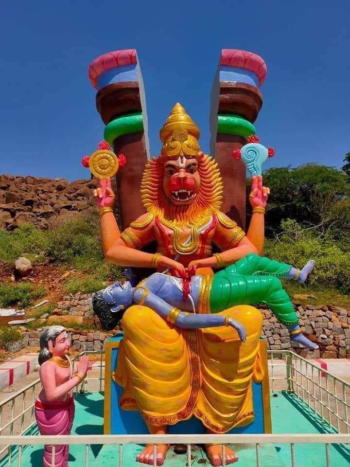 Statue of Lakshmi Narasimhaswamy in the Ahobilam Temple Premises