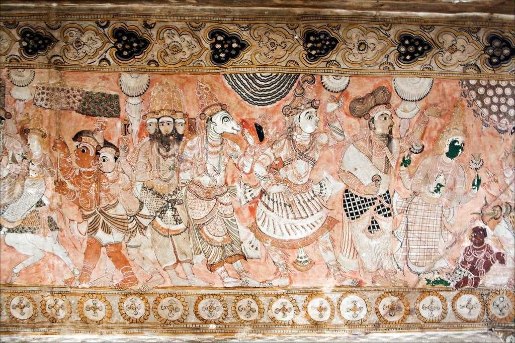 Paintings in the ceiling of the Muka mantapa