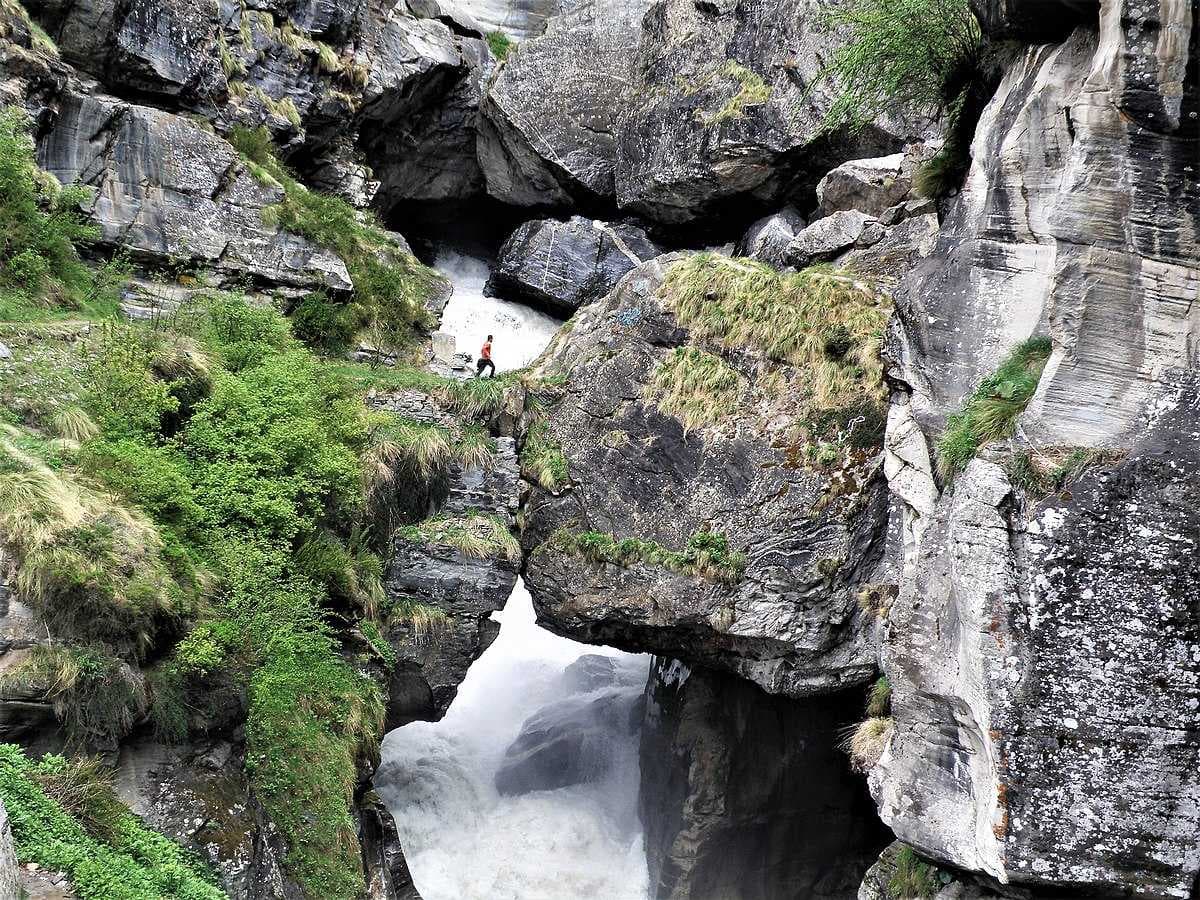 Amazing view of Bheem Pul over River Saraswati River