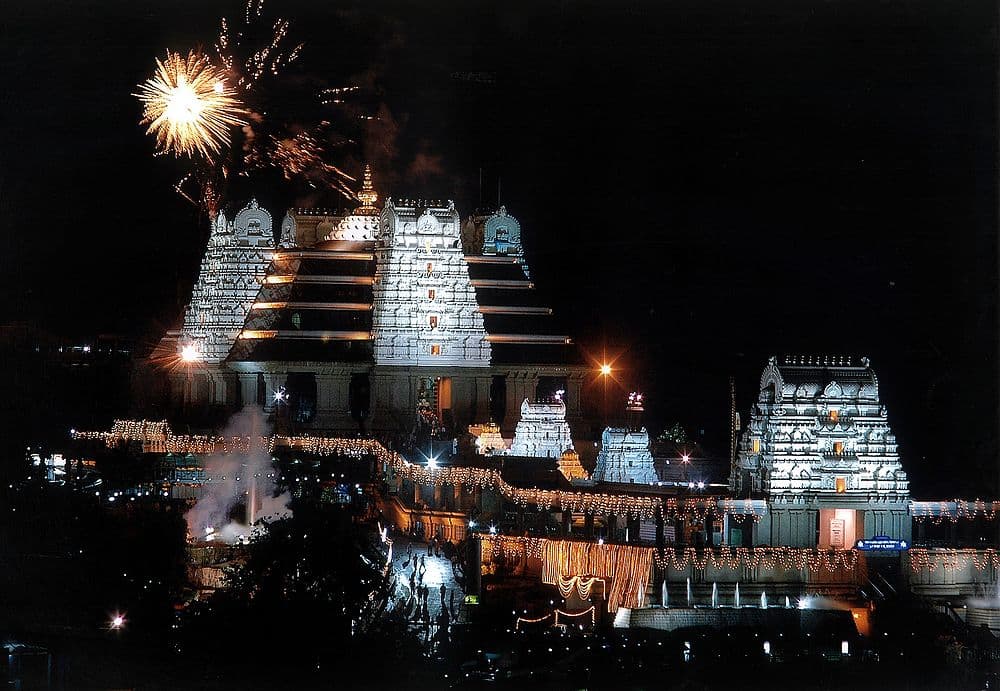 Temple at night