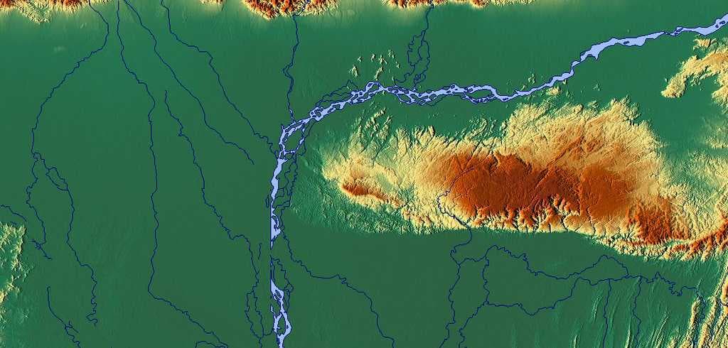 The Brahmaputra and its tributaries in northeastern India and Bangladesh