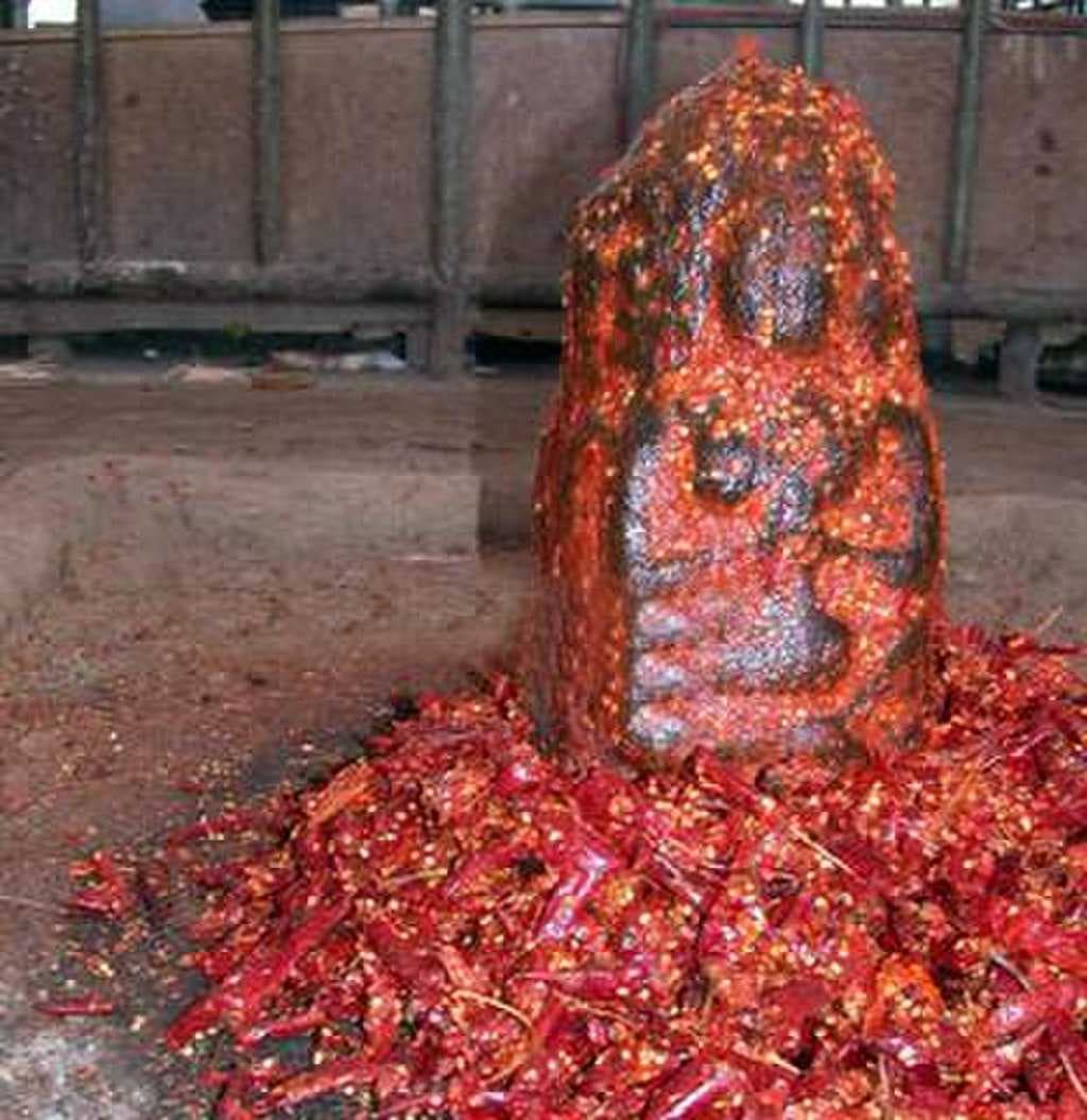 Grinded red chilly after offering in Masani Amman