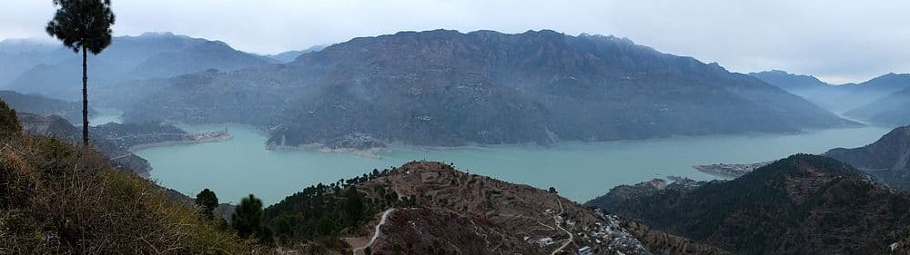 Tehri Dam lake Panorama