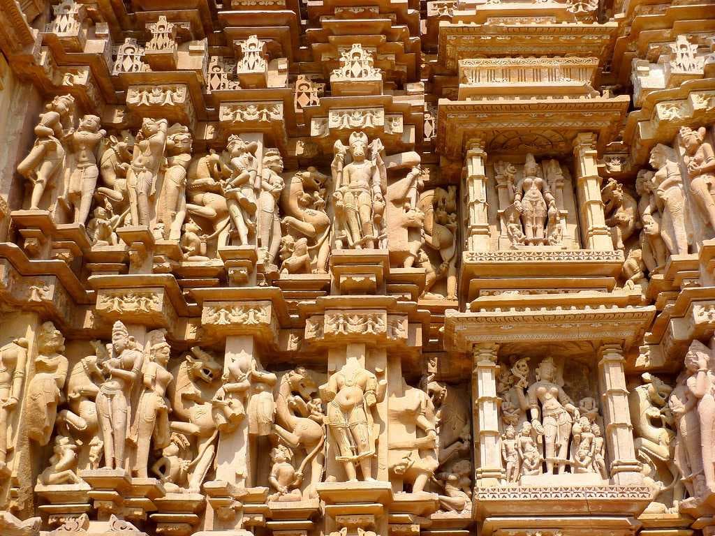 Various idols by the temple.