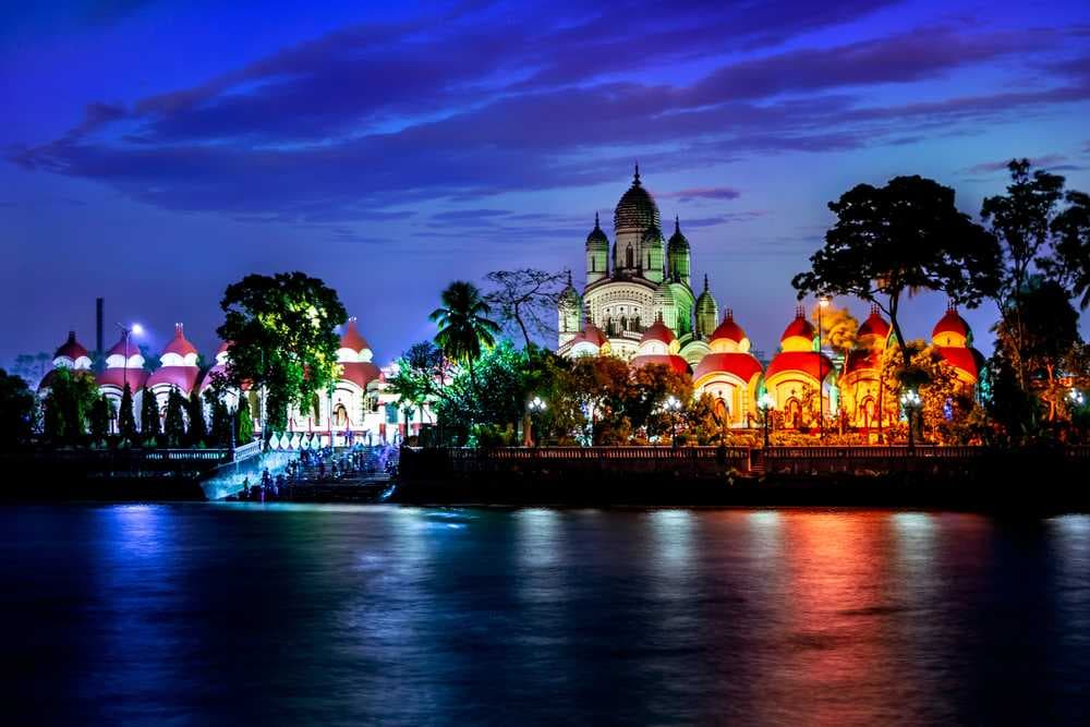 Dakshineshwar Temple Decorated with Lights