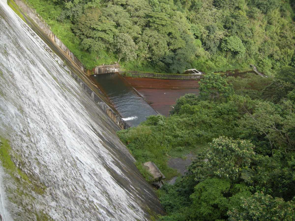 The walls of the dam.