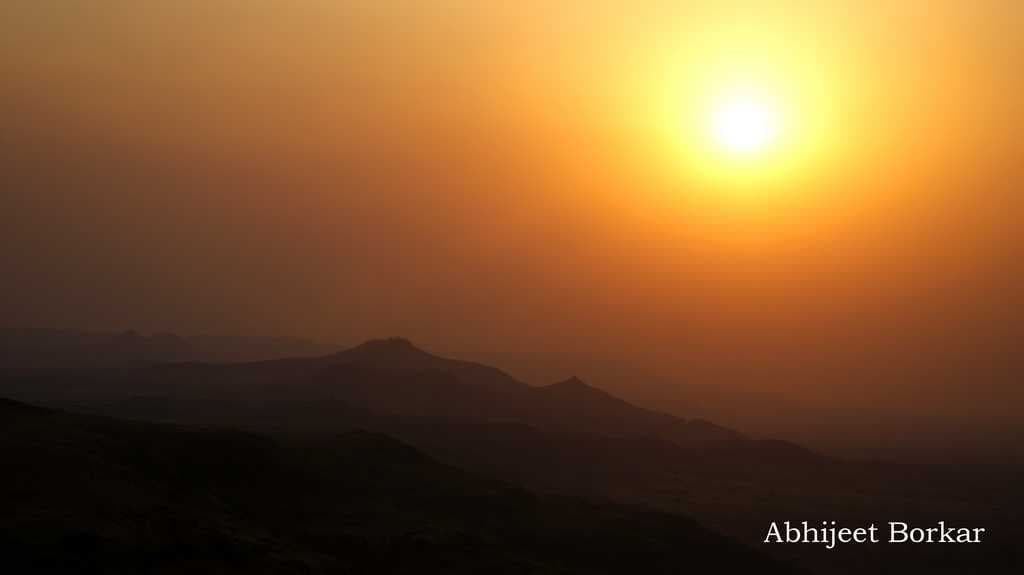 Sunset as viewed from the temple.