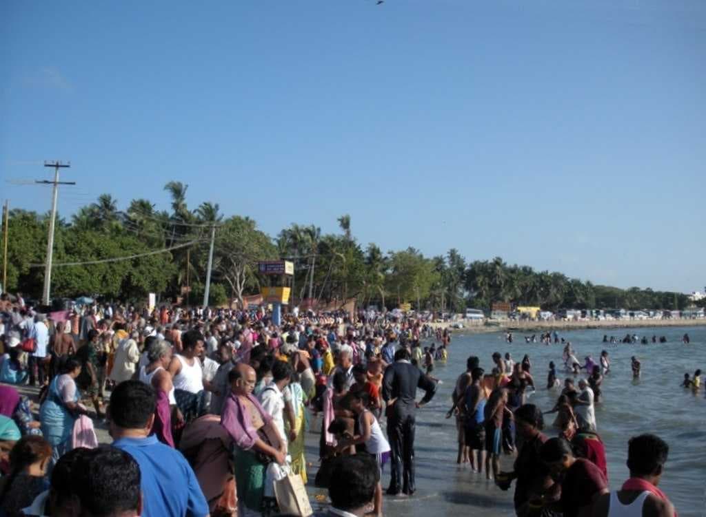 Agni Theertham - the primary sea shore associated with the temple