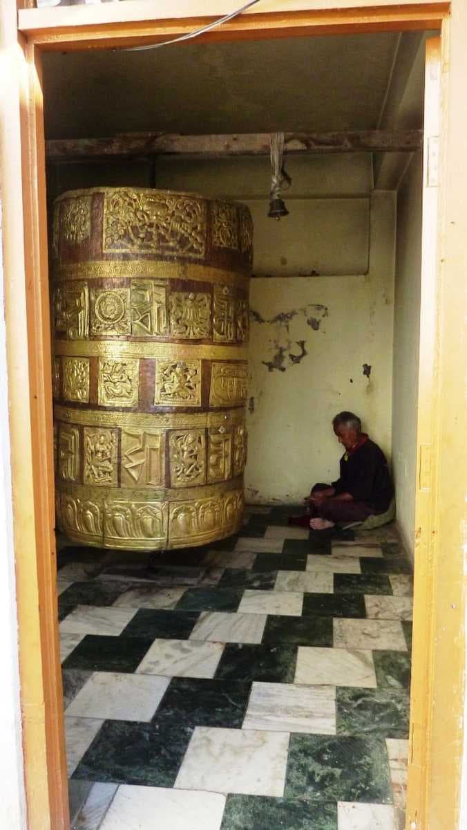 Buddhist prayer wheel at Tilokinath.