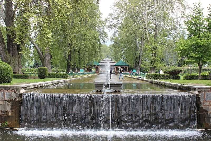 Artificial Waterfall in Shalimar Bagh