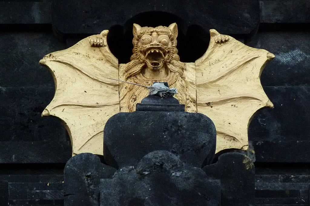 Bat temple ornaments inlaid with gold at Pura Goa Lawah.