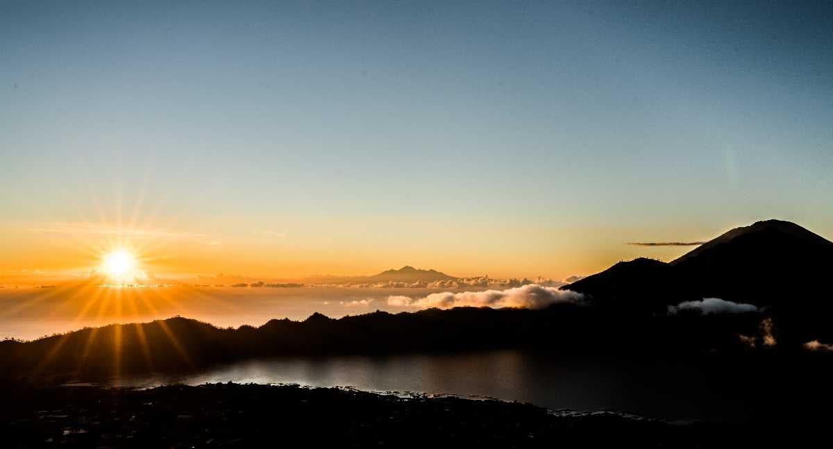 Beautiful Sunrise View from Mount Batur