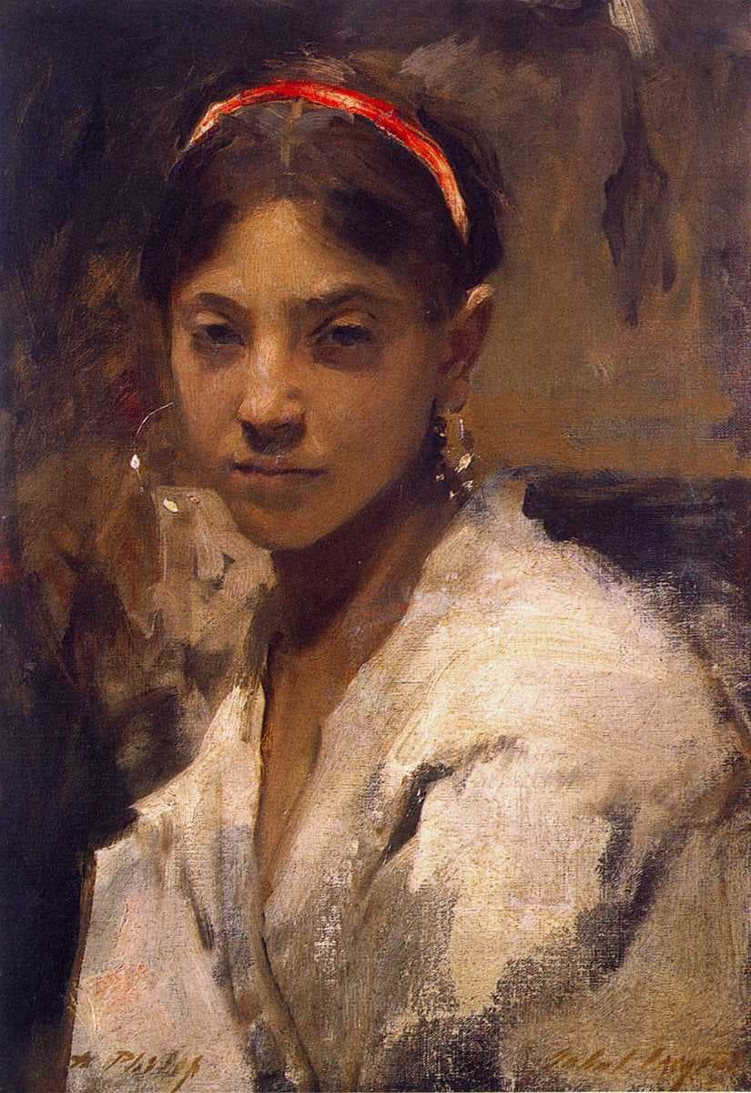 John Singer Sargent: Head of a Capri Girl, 1878