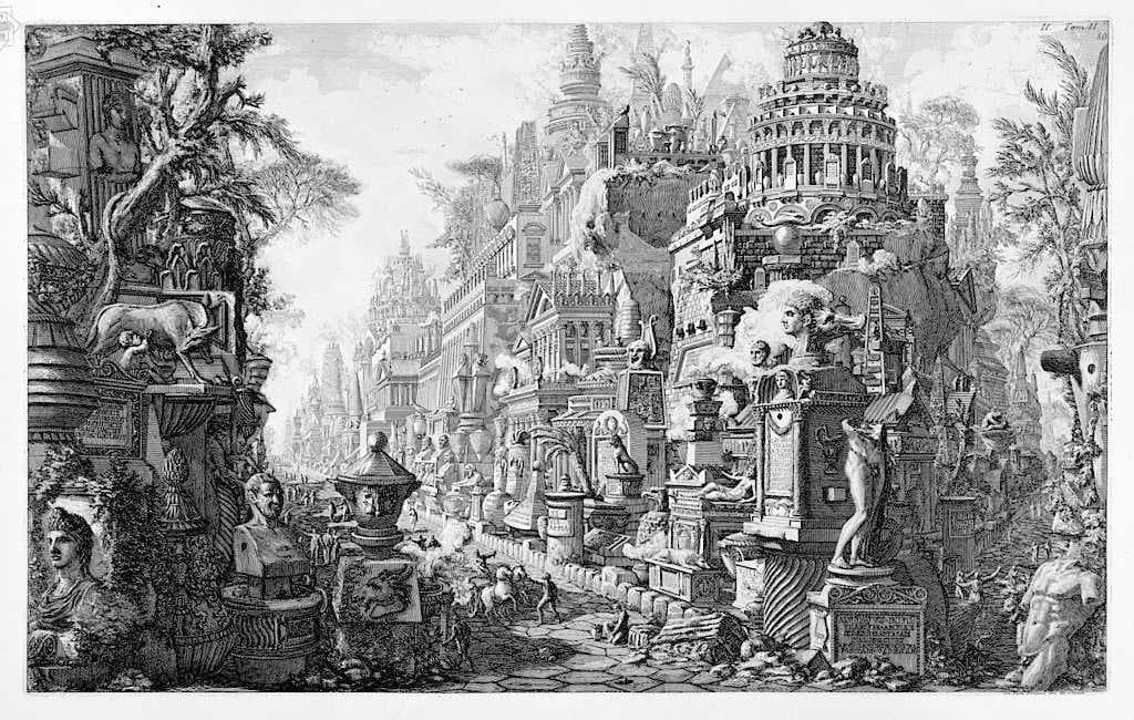 The Appian Way as it appeared in Piranesi's imagination (1756)