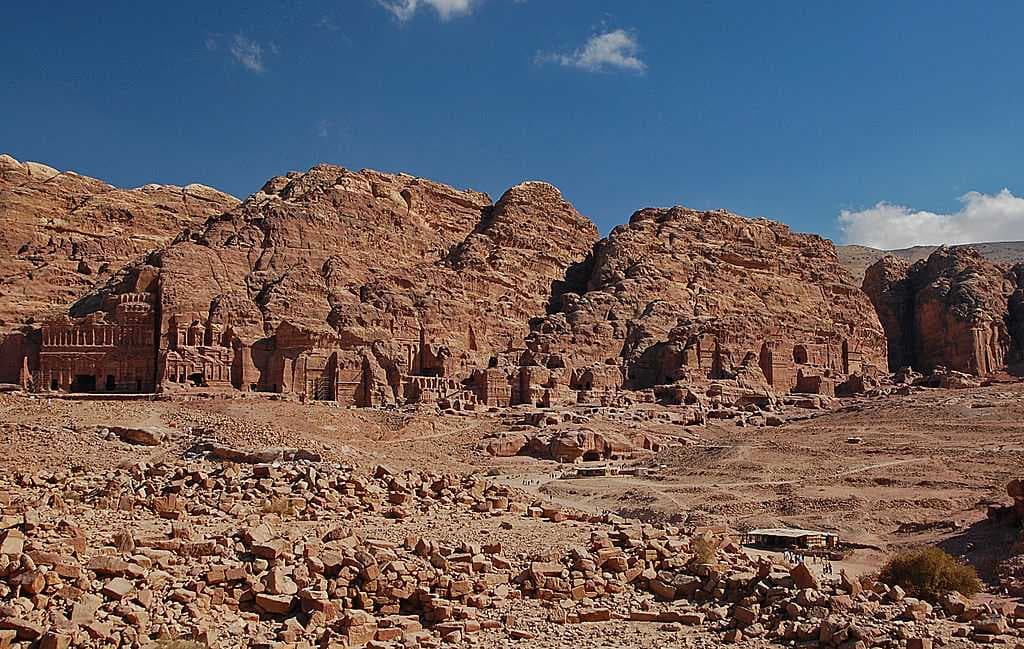 View of the Royal Tombs in Petra