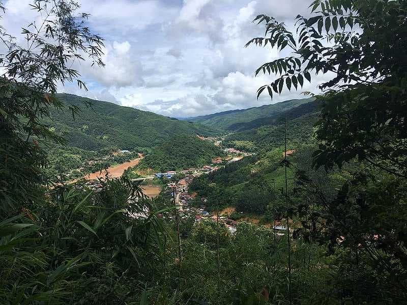 View of Muang Khua and the Nam Ou
