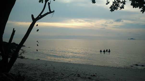 Sunset at one of the beaches of Perhentian Islands
