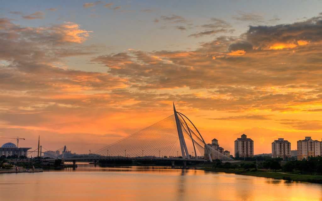 Seri Wawasan Bridge during the sunset