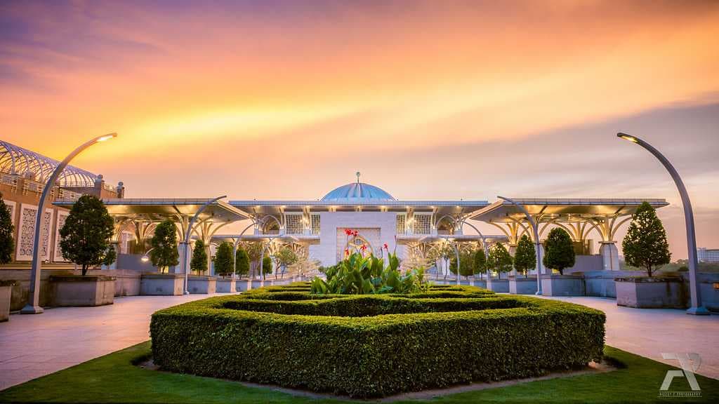 Tuanku Mizan Zainal Abidin Mosque looks resplendent during sunset