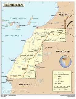 Map of Morocco and Western Sahara