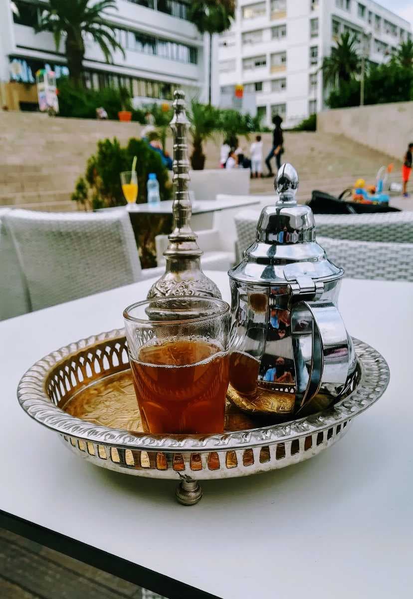 Trying the Traditional Mint Tea, Marrakech, Morocco
