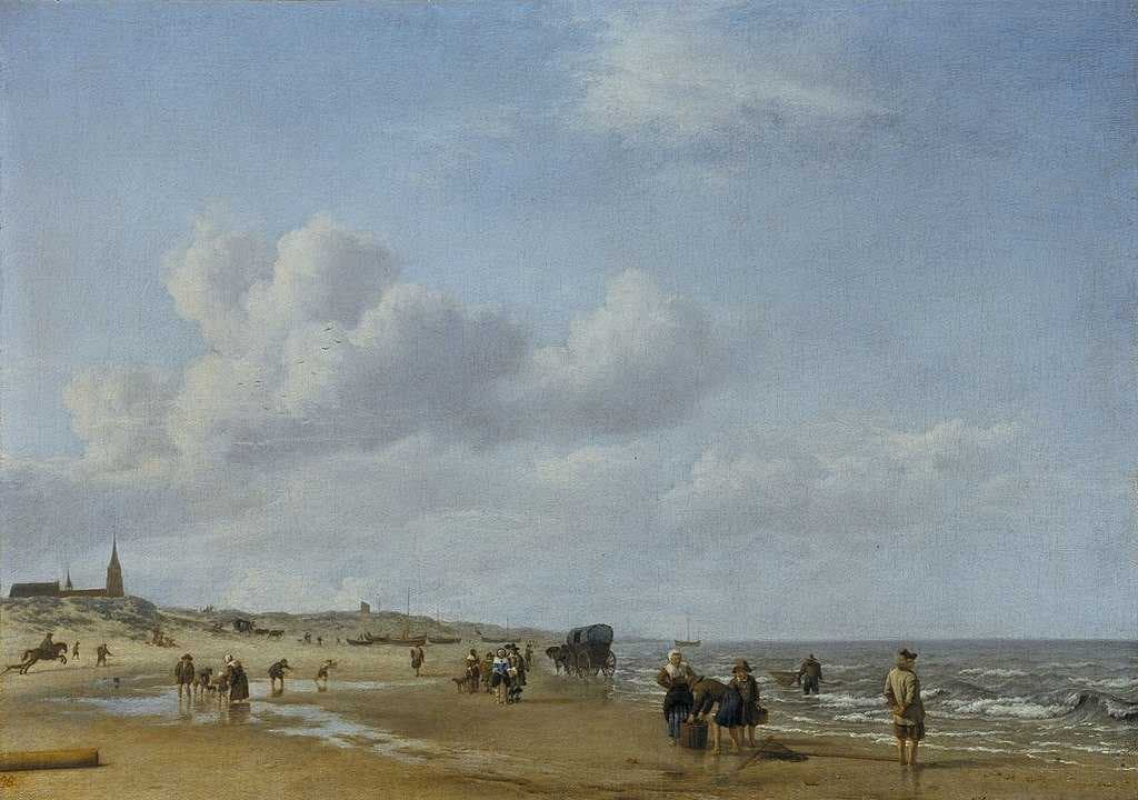The beach at Scheveningen by Adriaen van de Velde, painted 1658