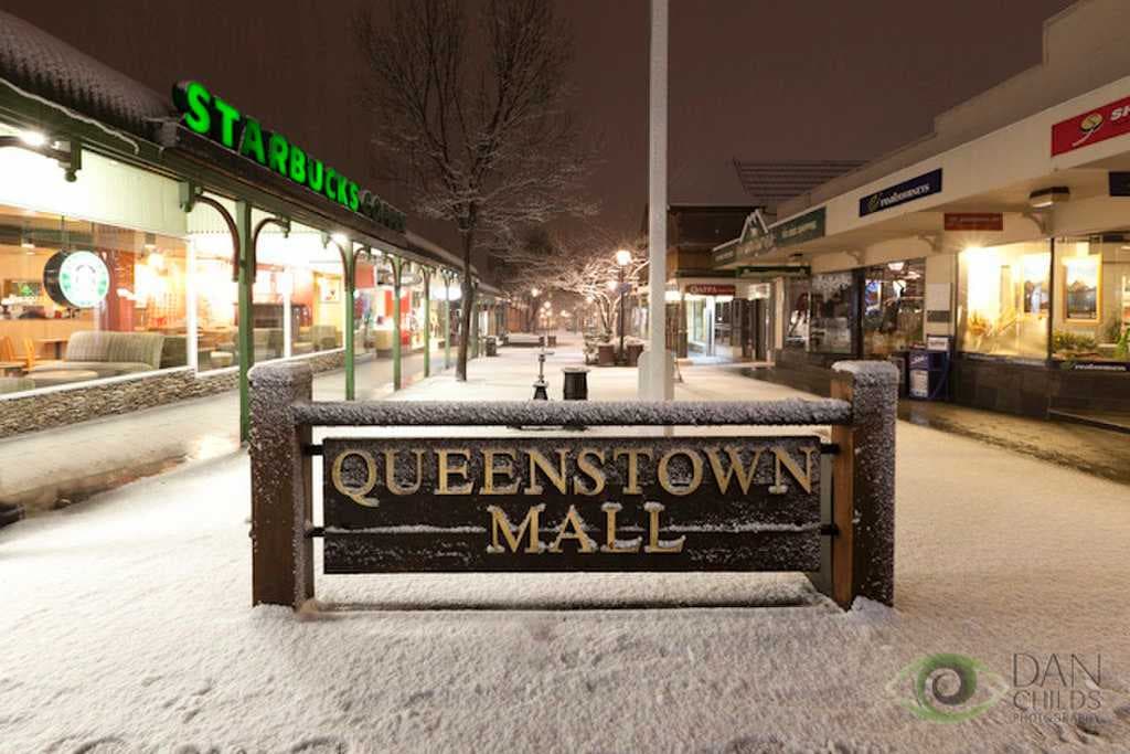 The Queenstown Mall in winter
