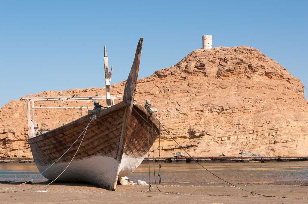 Docked Traditional Trading Vessel (Dhow), Sur