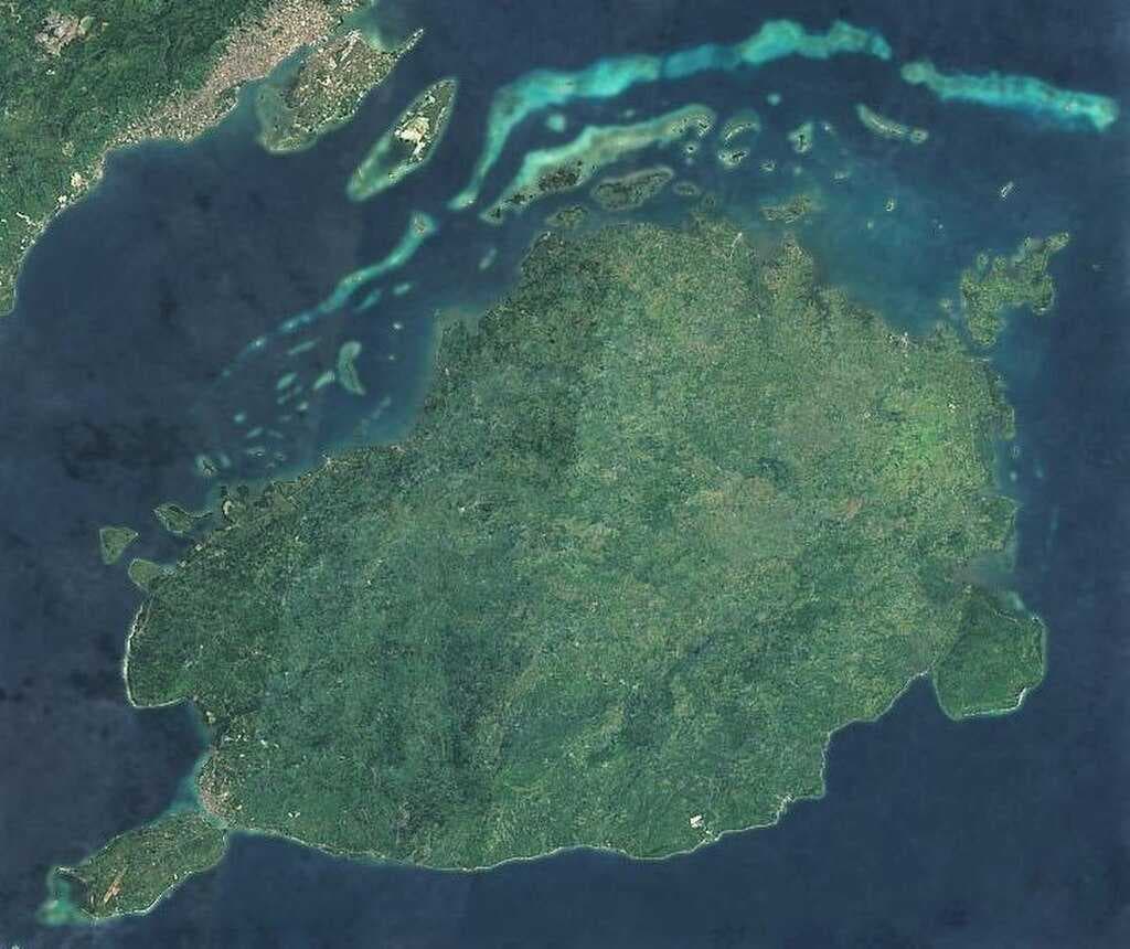 Satellite image of the island of Bohol