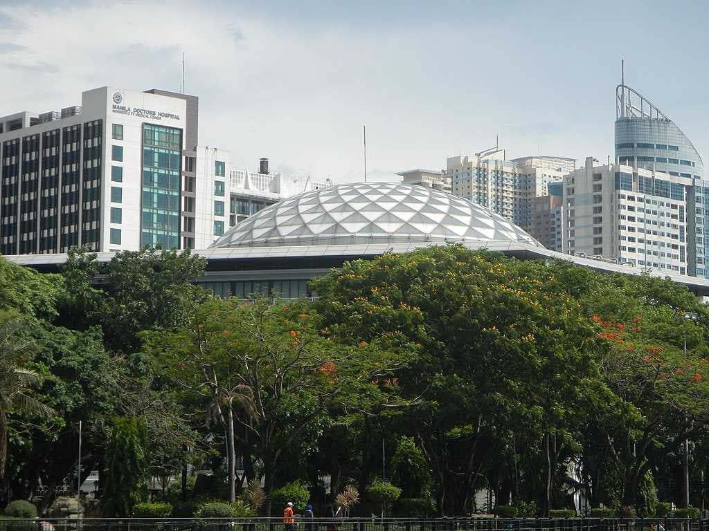 The dome of the building as seen near Agrifina Circle in Rizal Park.