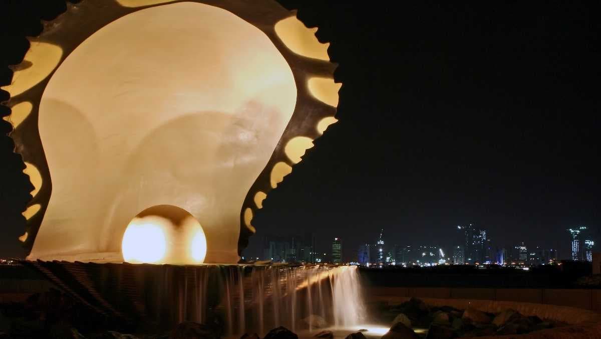 Picturesque View of Pearl Monument in Doha