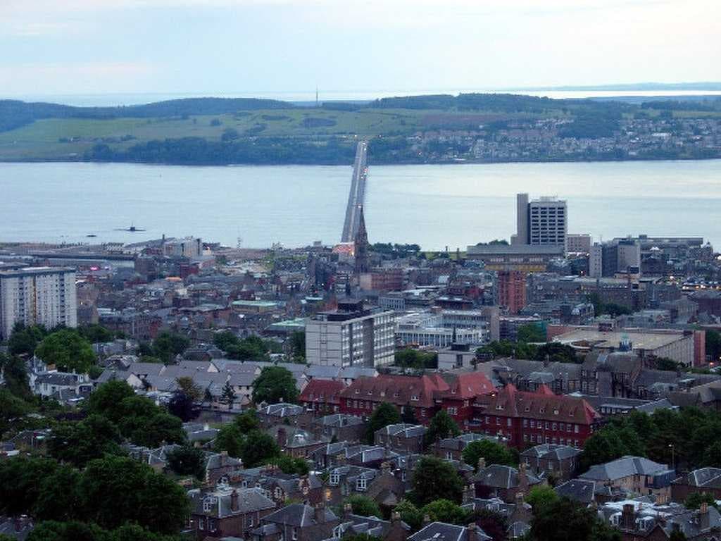 View from The Law, overlooking Dundee City Centre and the Tay Road Bridge