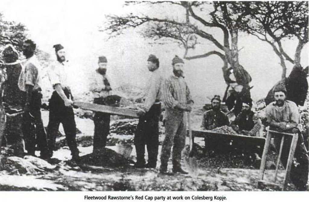 Fleetwood Rawstorne's "Red Cap Party" of prospectors on Colesberg Kopje
