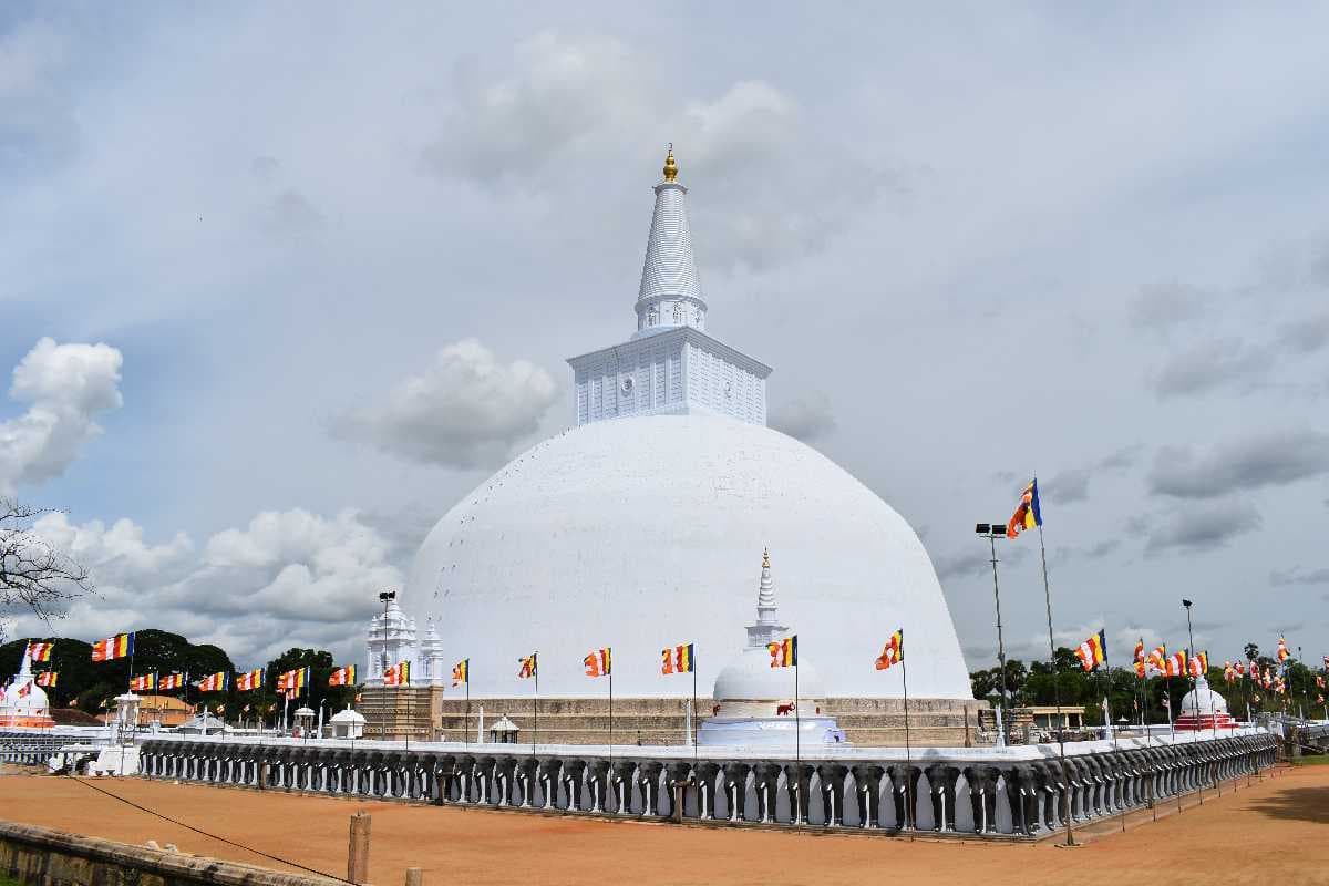The Ruwanweliseya stupa is one of the largest stupas or dagobas in Anuradhapura