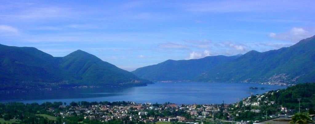 Lake Maggiore with Ascona in the foreground