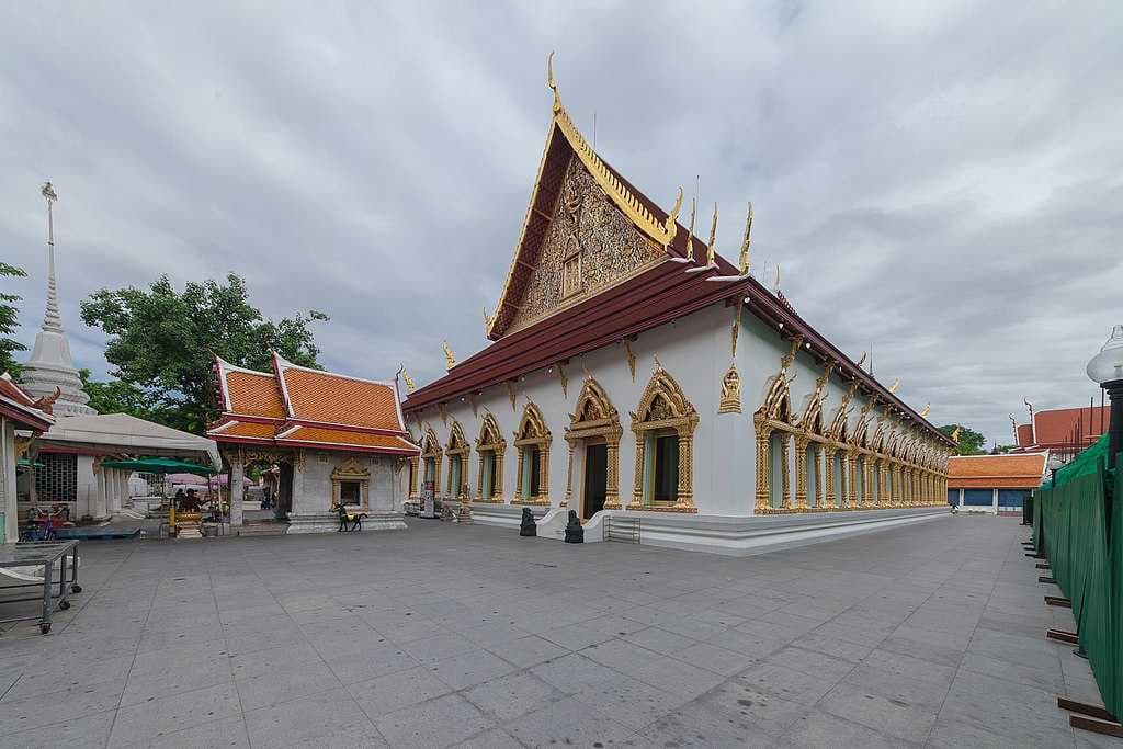 In front of the temple