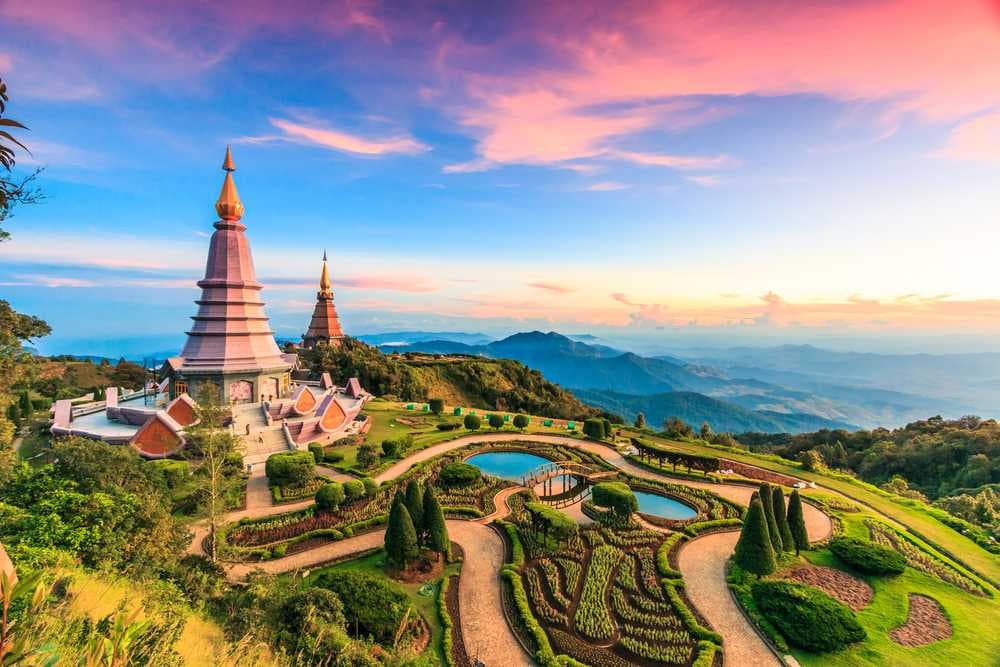 Sacred Pagoda in Doi Inthanon National Park, Chiang Mai