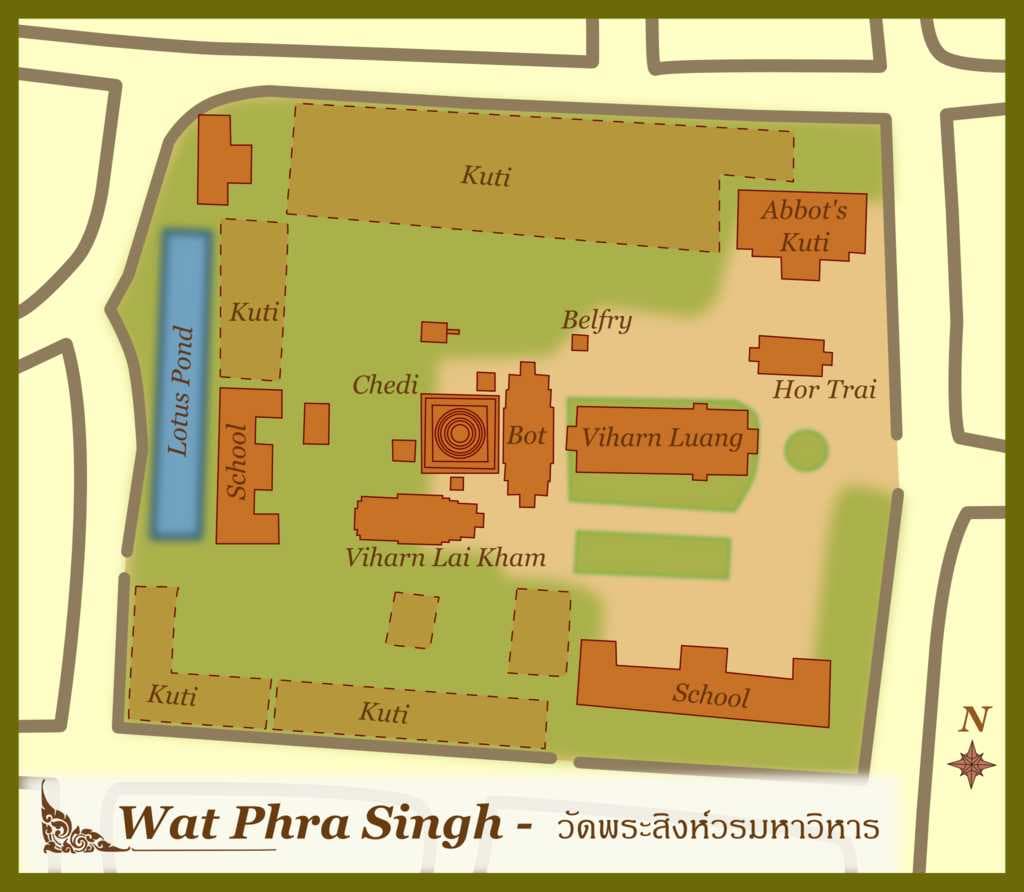 A simplified plan of Wat Phra Singh