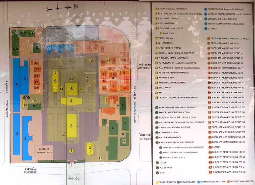 A detailed plan of Wat Phra Singh