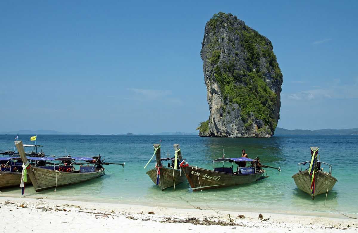 Long Tail Boats at Koh Poda Island