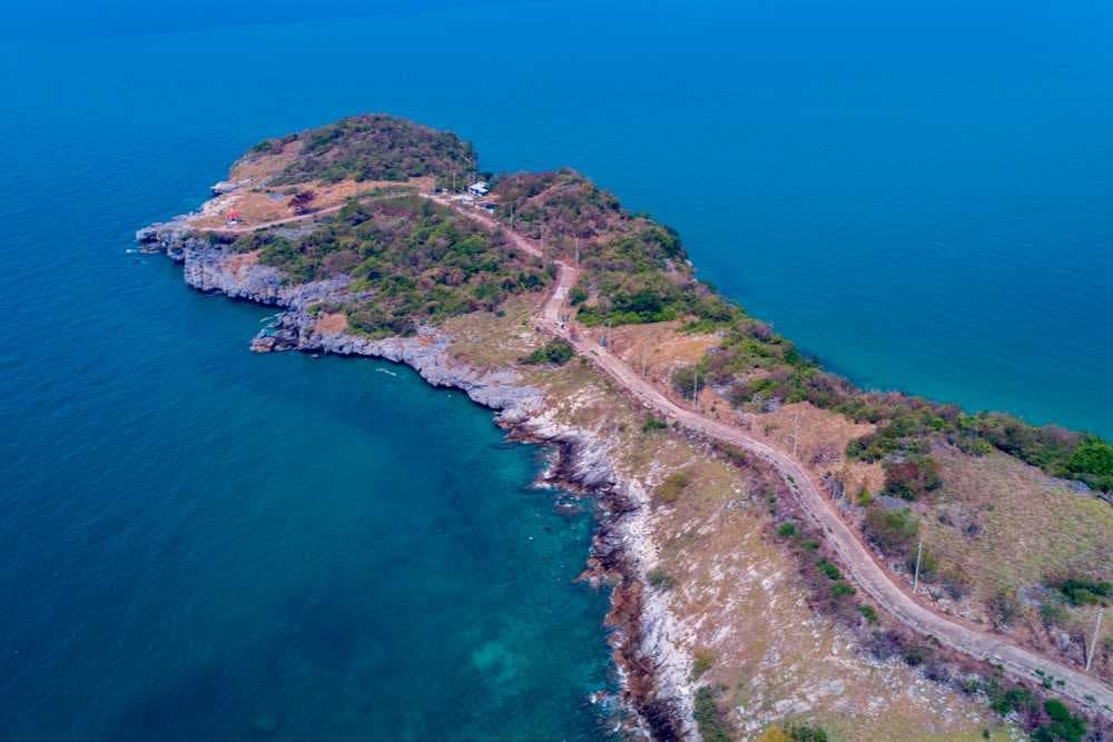 Aerial View of Hat Tham Phang, Koh Si Chang