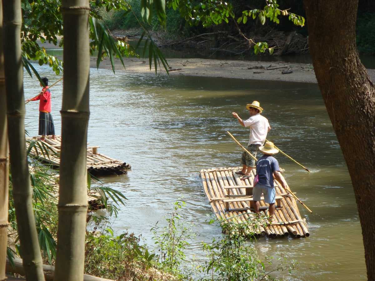 Bamboo Rafting, Pai, Thailand