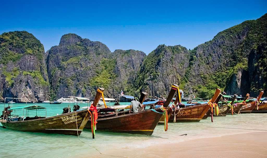 Longtail boats, Maya Bay